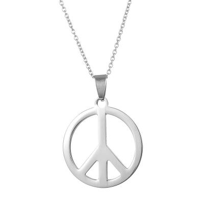 China Stainless Steel Classic Safety YK Peace Sign Pendant Cut Around Pendant Necklace for sale