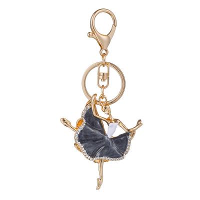 China Fashion YK Fashion Jewelry Ballerina Shape Key Chains Custom Made Key Chain For Christmas for sale