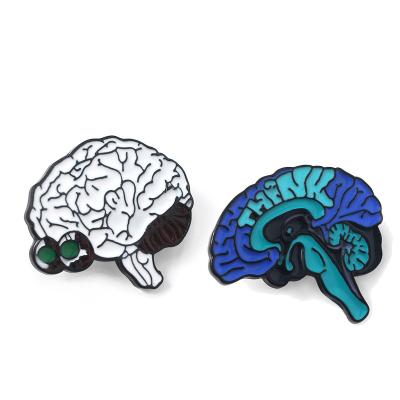 China Fashionable YK Personality Hot Selling Clothing Accessories Enamel Human Body Brain Brooch For Wholesale for sale