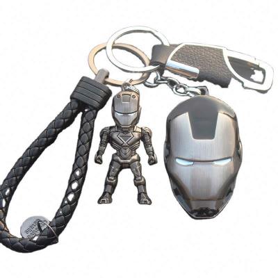 China Thor Thanos Captain Figure Man With Shield Pendants Comic Character Car Key Chain Thanos Flash Iron Spider Bat Metal Keychain Simulation MK5 Helmet for sale