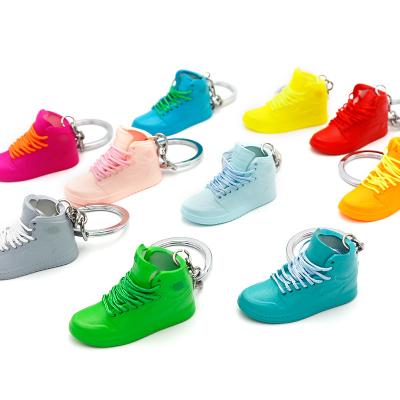 China High Quality Durable 3D Sneaker 1/6 Sneaker 1/6 High Quality Soft Durable Cute Rubber Chain Jor Dan Shoe Key Chain PVC Llaveros Solid Accessories for sale