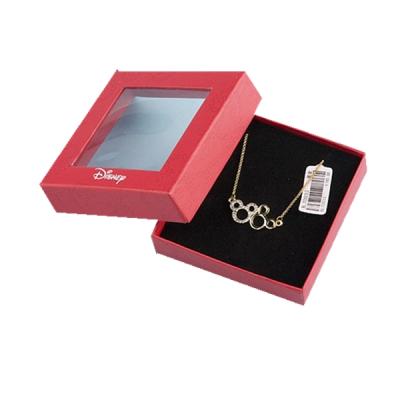 China Two Piece Cardboard Jewelry Box with Clear Window for sale