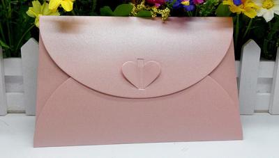 China Multi-color optional heart buckle decoration pearl paper envelope for  creative love postcard for sale