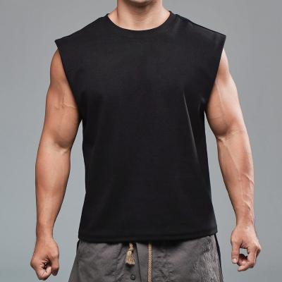 China Breathable Custom Logo Wholesale Fitness Vest Workout Gym Sleeveless T-shirt Loose Oversized Basketball Practice Blank Gym Tank Tops for sale