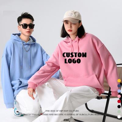 China Breathable Custom Puff Printing Embossed Logo Heavyweight Winter Streetwear  Cotton Blank Pullover Hoodies Plain Oversized Fleece Hoodie for sale