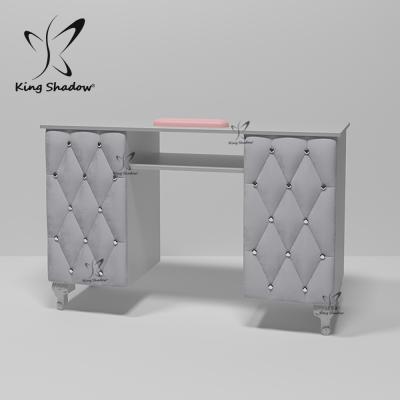 China Multi Storage Beauty Nail Salon Furniture Nail Station Manicure Table Nail Desk for sale