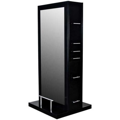 China Black beauty hair salon furniture salon mirror station makeup station for barbershop mirror station with storagea for sale