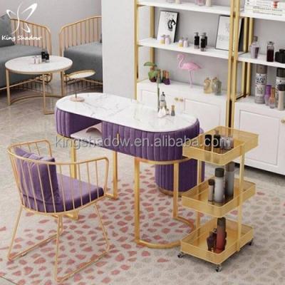 China Multi storage spa beauty salon office furniture set nail salon furniture barber shop station for sale