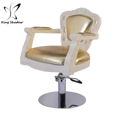 China Yellow Vintage Gold Throne Chair Chair Salon Styling Chair for sale