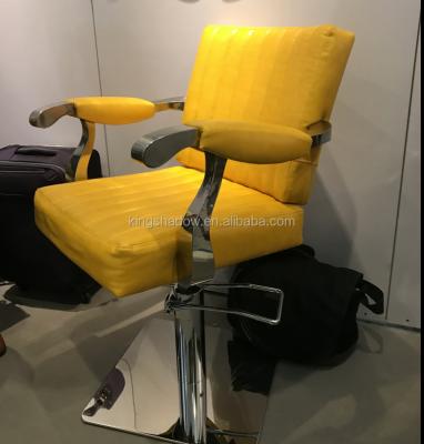 China Modern OEM Salon Styling Chair Yellow Model Barber Chair Salon Styling Chair for sale