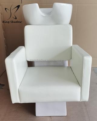 China Elegant White Back Massage Shampoo Chair Hair Salon Shampoo Chair Hair Salon Swirl Chair Beauty Furniture for sale