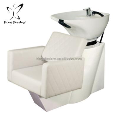 China Modern back massage hair salon equipment hair wash basin hair wash chair shampoo chair and sink for sale