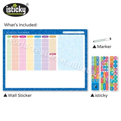 China Removable and Reusable Custom School Planner Removable Wall Sticker for Kids for sale