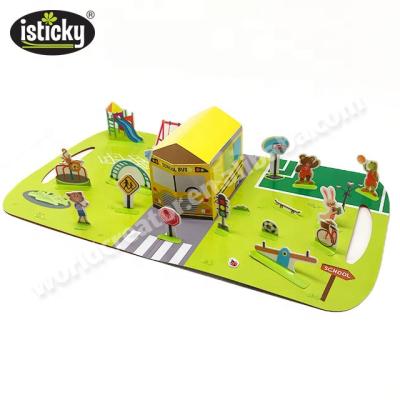 China Stickers are fun 3D scene removable custom play kids pop up books with stickers for sale