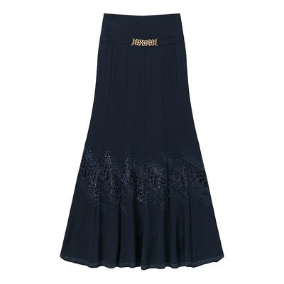 China Breathable Splice Flower Net Female Skirt Long High Quality Silk Luxury Ladies Skirt Evening Elegant Women Skirt for sale