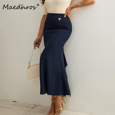 China MAEDHROS Breathable Ladies Skirts Bowknot Design Maxi Skirt For Women Africa Clothing Female Luxury Elegant Long Vintage for sale