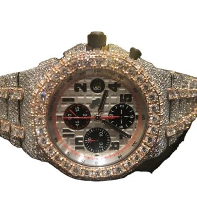 China Custom Auto Date Mens Womens Fashion Hip Hop Diamond VVS Moissanite Premium Watch for sale