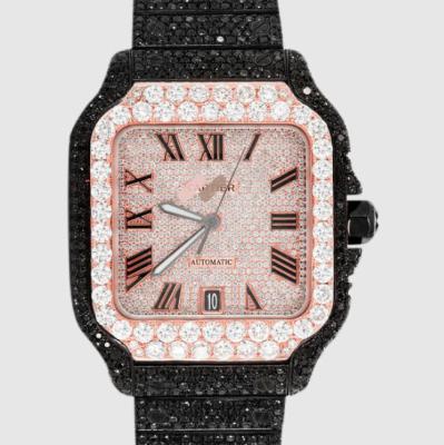 China Day / Hip Hop Jewelry Pass Diamond Tester Moissanite Wrist Watch Customized By Date for sale