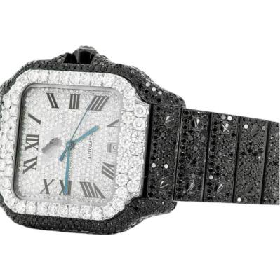 China Day/Date Top Mark Custom Design Mens Woman Hand Luxury Set Iced Out Diamond Moissanite Watch for sale