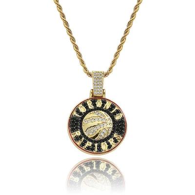 China FASHIONABLE Hip Hop Basketball Fan Raptors Zhenjin Pendant Plating Personalized Hiphop Necklace for sale