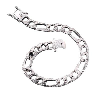 China Jewelry favorable to the environment 925 Sterling silver bracelets link with the AAAAA zircona diamond bracelet for men's jewelry for sale