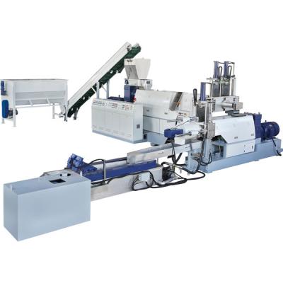 China Vacuumplastic Recycling Equipment Double Stage Plastic Pelletizing System PLC Control Te koop