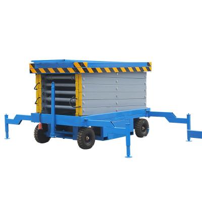 China Hotels Cheaper Motorized Scissor Lift Battery Diesel Electric Scissor Lift Platform for sale