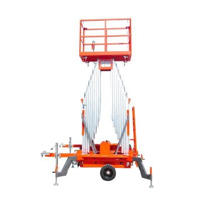 China Hotels Mobile Electric Double Mast Hydraulic Aluminum Telescopic Manlift Vertical Man Lift for sale