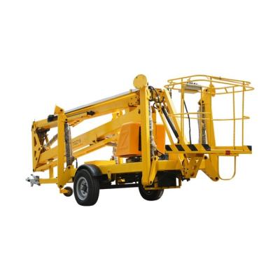 China Hotels Best Price 12m Hydraulic Towable Boom Man Lift Platform For Sale Articulated Cherry Picker for sale