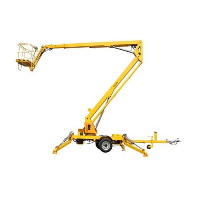 China Hotels Good Quality Factory Price Hydraulic Trailer Mounted Aerial Work Platform Hydraulic Machine Boom Lift With Platform Rotation for sale