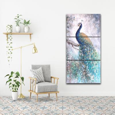 China New Classical/Postmodern Blue Peacock Art Nordic Decorative Home Decor Living Room Bedroom Canvas Painting Wall Posters And Prints for sale