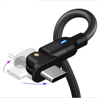 China With Free LED Indicator PT Logo USB Cable 180 Degree Rotate Type C Fast Charging Wire Type-C 3A Data Cable With LED Indicator for sale