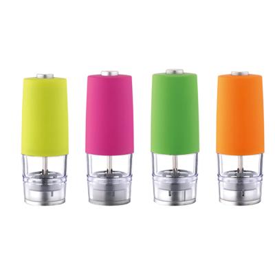 China Sustainable Wholesale Colorful Automatic Electric Stainless Steel Salt Pepper Grinder With Led Light for sale