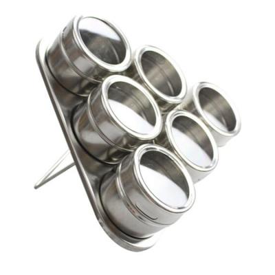 China Amazon Sales Hot Stocked Magnetic Stainless Steel Salt and Pepper Shakers Spice Tin Spice Shaker Jar for sale