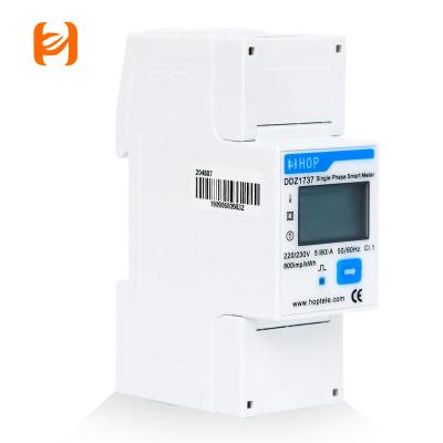 China Hop 50/60Hz single phase modbus electric current rs485 digital watt hour prepaid energy meter for industrial and civil use DDZ1737-5 for sale