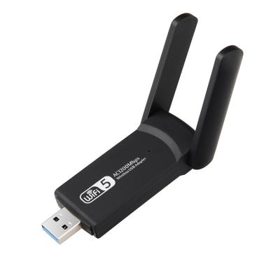 China 2 Antenna 1200mbps Wifi Network Adapter Usb3.0 Desktop Dual Band High Speed ​​Interface Receiving Card Rtl8812 Wireless Network Card for sale