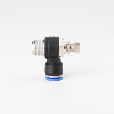 China Building Material Shop Pneumatic Speed ​​Regulation One Way Flow Limiting Cylinder Throttle Valve SL4-M5/6-01/8-02/10-03/12 Gas Hose Connector for sale