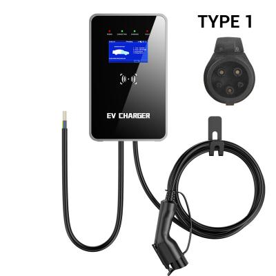 China Memory EV Charger 7kw Wallbox 32A Level 2 Charging Station Fast Power Off Single Phase for sale