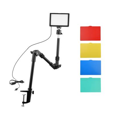 China Andoer USB PORTABLE Video Conference Lighting Kit Including 1*LED Light+1*Light Stand+1*Adapter+5*Color Video Filters for sale