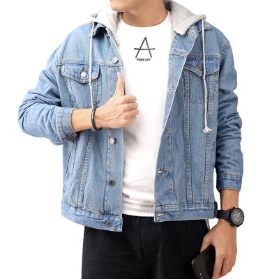 China QUICK DRY custom men's jaket plus size hooded denim jacket mens cotton jackets jeans factory wholesale plus high quality for sale