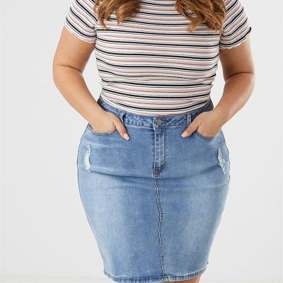 China Wholesale OEM Brand Plus Size Sexy Woman New Design Photo Sexy Woman Denim Skirt Women's Denim Skirt Jeans Custom Made for sale