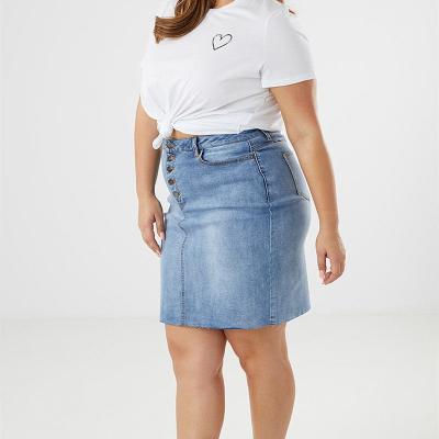 China Wholesale new photo plus size brand oem plus size denim skirt woman sexy custom woman jeans plus design for sale