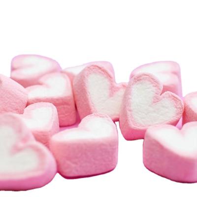 China Natural Fruity Vegan Heart Shaped Cotton Candy Strawberry Filled Marshmallow for sale