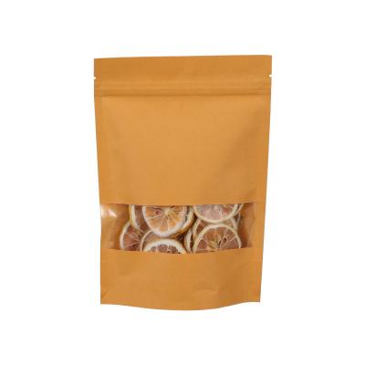 China Logo Clear Window Pouches Custom Ziplock Biodegradable Bags Brown Kraft Paper Bags for sale