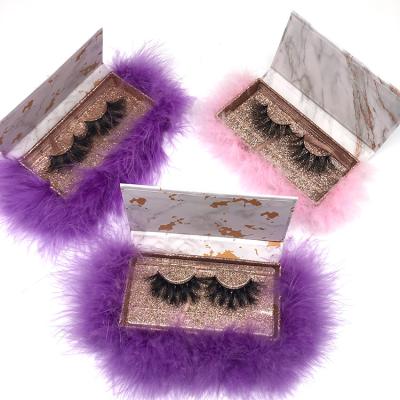 China Fashion and Comfortable Custom Box 5D Mink Eyelash Vendor Wispy Fluffy Full Packaging Band 25mm Mink Eyelash for sale