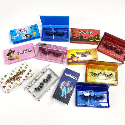 China Fashion and Best Comfortable Mink Lashes Private Label 3D Mink Lashes With Customized Halloween Sales Package Box for sale