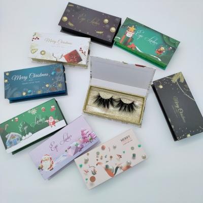 China Fashion and Comfortable Private Label Girls Queency Packing Box Full Band Lashes 25MM False 3D Eyelash With Custom Logo for sale