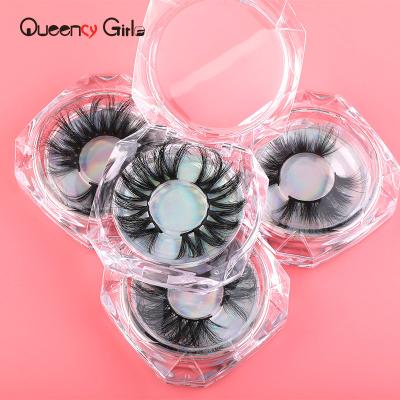 China Wholesale 25mm Handmade Natural Mink Eyelash With Packaging Box Long Private Label 3d Mink Eyelashes for sale