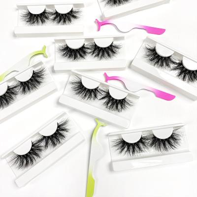 China Long Natural Super Quality Lashes Tape Mink Lashes Fake Hand Made 3D Mink Eyelashes Clear MInk Private Logo Custom Box for sale