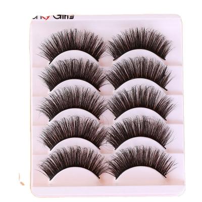 China 5Pairs 3D thin eyelashes European and America wholesale natural seller natural and chemical fiber soft for sale